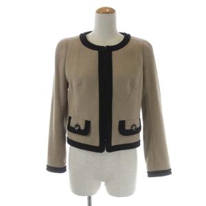 EPOCA スーツ セットアップ タイトスカート ひざ丈 ノーカラージャケット ウール 40 モカ ブラック