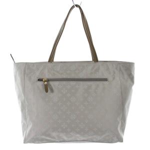 russet トートバッグ ハンドバッグ ナイロン レザー 切替 モノグラム べージュ