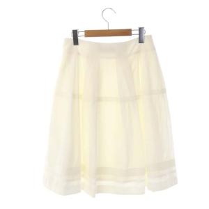 M'S GRACY プリーツフレアスカート 膝丈 ミモレ丈 38 白 ホワイト