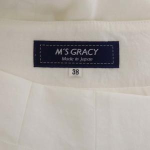 M'S GRACY プリーツフレアスカート 膝丈 ミモレ丈 38 白 ホワイト