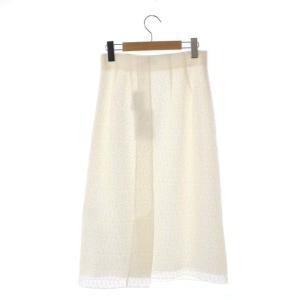 Cruciani シルク レーススカート ミモレ丈 タイト 38 白 ホワイト