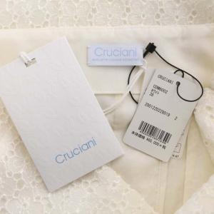 Cruciani シルク レーススカート ミモレ丈 タイト 38 白 ホワイト