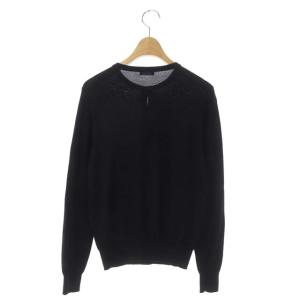 Cruciani ウール クルーネック カーディガン ニット 長袖 前開き 40 ブラック
