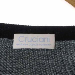 Cruciani ウール クルーネック カーディガン ニット 長袖 前開き 40 ブラック