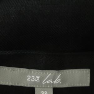 23区 lab 21SS ノルマンディ ヘビーリネン パフスリーブ ワンピース ノーカラー 38 ブラック