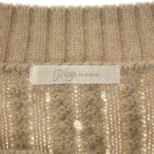 Plage アランショート プルオーバー ニット セーター 長袖 キーネック ベージュ