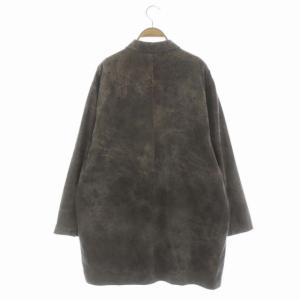 Ameri VINTAGE 21AW CRUSHED LEATHER COAT クラッシュレザーコート ミドル丈 薄手 F チャコールグレー