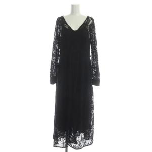 LAYLA LACE DRESS ワンピース ロング 長袖 総レース F ブラック