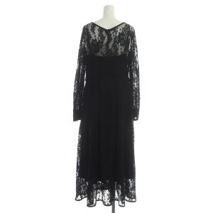 Ameri VINTAGE LAYLA LACE DRESS ワンピース ロング 長袖 総レース F ブラック