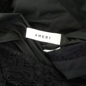 Ameri VINTAGE LAYLA LACE DRESS ワンピース ロング 長袖 総レース F ブラック