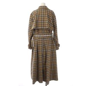 Ameri VINTAGE PASS CODE CHECK COAT トレンチコート ロング チェック ベルト付き F ベージュ 黒 ボルドー ブラック