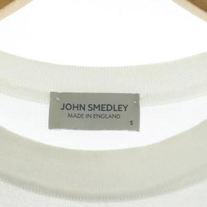 JOHN SMEDLEY コットン ニット カットソー 長袖 ロング S ホワイト