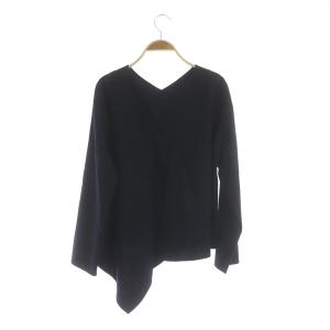 ADORE キュプラウールサキソニーバックシャンブラウス 長袖 プルオーバー 38 紺 ネイビー