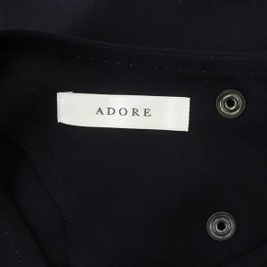 ADORE キュプラウールサキソニーバックシャンブラウス 長袖 プルオーバー 38 紺 ネイビー