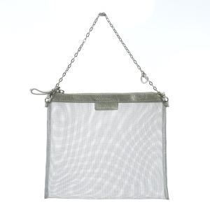 ハンドバッグ メッシュ グレー