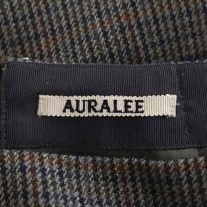 AURALEE DOUBLE FACE CHECK SLIT SKIRT スカート ミモレ丈 タイト チェック スリット 0 マルチカラー