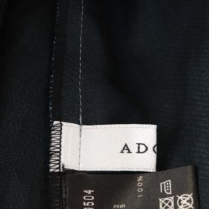 ADORE サンディツイルスカート ロング フレア パイピング タック リネン 36 青 ブルー 黒 ブラック