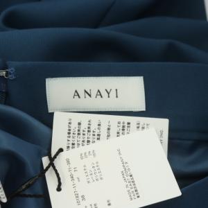 ANAYI フレアスカート タック ロング 38 ブルー