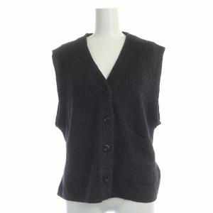 VINTAGE COTTON LINEN ニット ベスト リネン混 2 チャコール