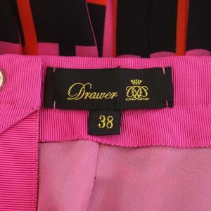 Drawer プリーツスカート チェック 38 黒 赤