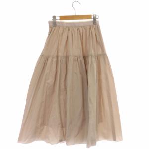 ANAYI 22SS タフタティアードギャザースカート ロング フレア 36 ライトピンク