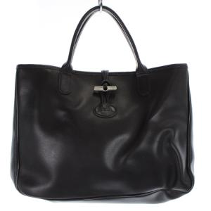 ハンドバッグ トートバッグ レザー トグル ロゴ 茶色 ブラウン