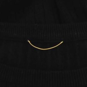 Deuxieme Classe Rib Knit ワンピース ニット ワイドリブ 長袖 ストレート ロング クルーネック カシミヤ混 黒 ブラック