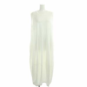 スビン天竺3バックスリットコクーンドレス ワンピース ノースリーブ ロング 38 白 ホワイト