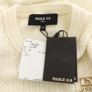 PAULE KA ウール ケーブル ニット セーター クルーネック 長袖 プルオーバー M ホワイト