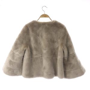 ANAYI 21AW フェイクファーショート ジャケット 総裏地 38 ライトグレー