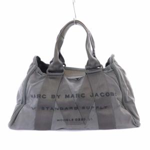 ハンドバッグ ダッフルバッグ ボストンバッグ ロゴ キャンバス 灰 グレー