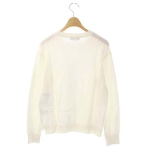 BLUE LABEL CRESTBRIDGE ケーブルニット カットソー クルーネック 長袖 プルオーバー 38 白 ホワイト