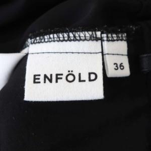 ENFOLD PEダブルクロス ゴムジョッパーズパンツ テーパードパンツ タック 36 ブラック