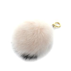 FENDI チャーム ポンポン FF ファー ピンク 黒 ブラック OH