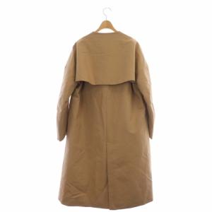 ENFOLD 中綿ノーカラーオーバーコート 38 ベージュ