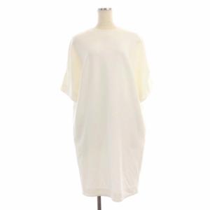 コクーンワンピース ひざ丈 五分袖 36 白 ホワイト