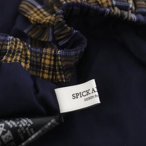 Spick&Span 18AW チェックプリーツスカート ロング 36 ネイビー オレンジ
