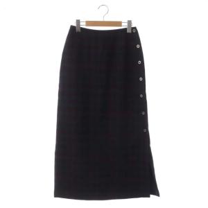 ウール モヘヤカシミヤ混 チェック ラップスカート ロング 台形