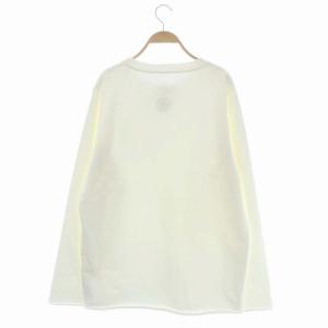 Martin Margiela 6 MM6 21SS エンボスロゴ カットオフ スウェット トレーナー 長袖 オーバーサイズ 裏パイル M 白 ホワイト