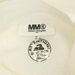 Martin Margiela 6 MM6 21SS エンボスロゴ カットオフ スウェット トレーナー 長袖 オーバーサイズ 裏パイル M 白 ホワイト