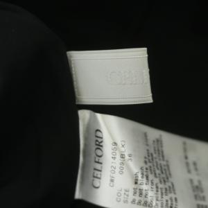 CELFORD 21SS ECOPETブロードアシメショルダー ワンピース フレア ロング 半袖 36 黒 ブラック