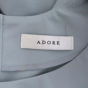 ADORE 20AW ジョーゼットブラウス バックボタン ボリュームスリーブ 八分袖 38 ライトブルー