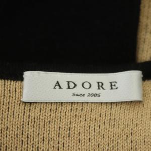 ADORE ニット ウール コットン カシミヤ混 チュニック 長袖 プルオーバー バックオープン 38 黒 ブラック