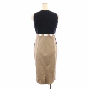 PAULE KA ワンピース ノースリーブ ミモレ ロング 38 黒 ブラック ベージュ