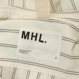MHL. 22AW DOUBLE STRIPE COTTON ダブルストライプシャツ 長袖 グレー ホワイト