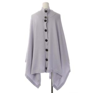 ADORE 20AW ウールスクエアポンチョニット セーター バックボタン デザイン アシンメトリー ハイネック 長袖 38 ライトブルー