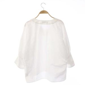 ADORE 21SS ライトコットンブラウス シャツ Vネック プルオーバー 九分袖 38 白 ホワイト