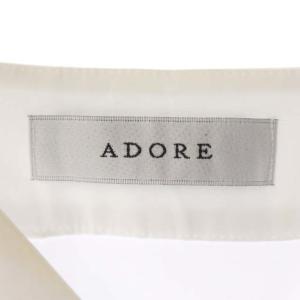 ADORE 21SS ライトコットンブラウス シャツ Vネック プルオーバー 九分袖 38 白 ホワイト