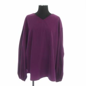 ADORE 20AW セットアップ 上下 ソフトメモリー ブラウス 長袖 プルオーバー Vネック ベルトリボン フレアスカート ロング