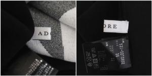 ADORE 20AW グラフィカル ジャガード スカート ラップスカート フレア 38 ホワイト ブラック